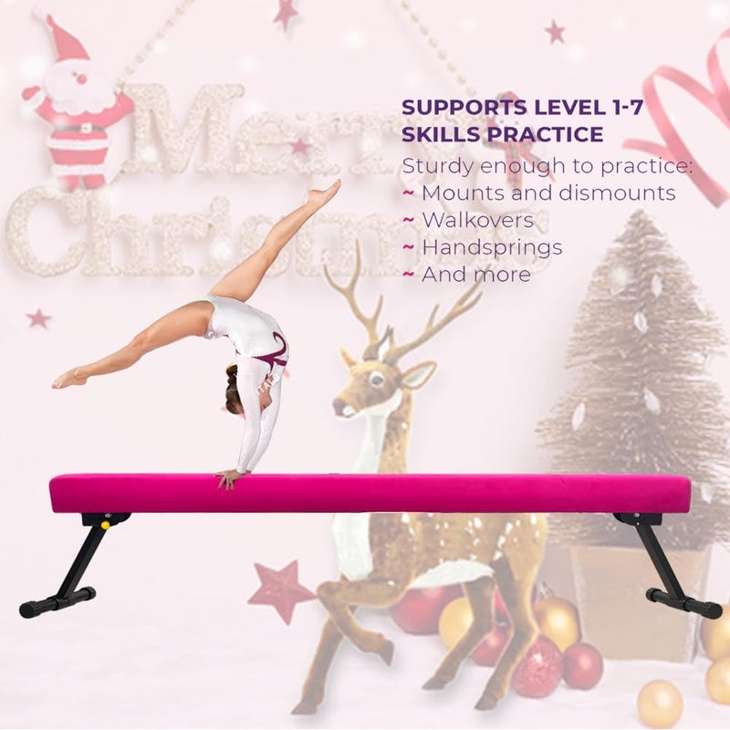 Peakpath 6FT Adjustable&Foldable Gymnastics Balance Beam,Home Gym Equipment,Easy Assembling and Storage,No Tool Require,for Kids Children Girls Training Ages 3-12 - Image 5